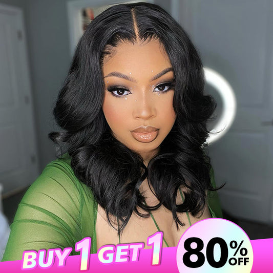 Clearance Sale Body Wave 4x4 Glueless Wear Go Wigs Pre-cut Transparent Lace Wigs Pre-plucked