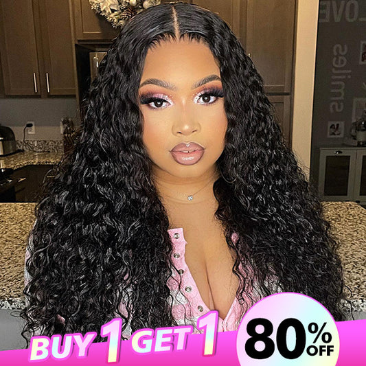 Clearance Sale Vshow Glueless Human Hair Wigs Water Wave Hair 4x4 Wear Go Wigs Transparent Lace