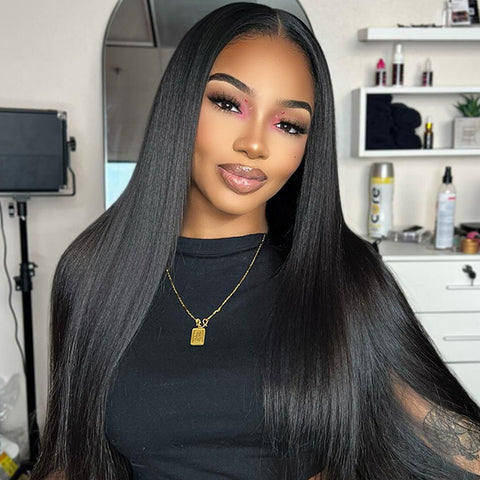 VSHOW Silky Straight 360 Transparent Lace Frontal Wigs With Bleached Knots& Pre Cut Lace Adjustable Cap Size