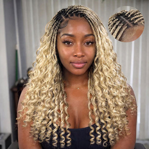 #613 Honey Blonde Burmese Curly Crochet Braid Human Hair Extensions Leight Feather Soft Colored Hair Burmese Curly Braid Hair For Boho Braid