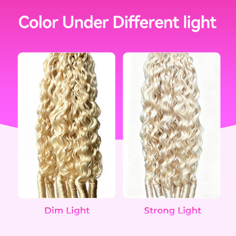 #613 Honey Blonde Burmese Curly Crochet Braid Human Hair Extensions Leight Feather Soft Colored Hair Burmese Curly Braid Hair For Boho Braid