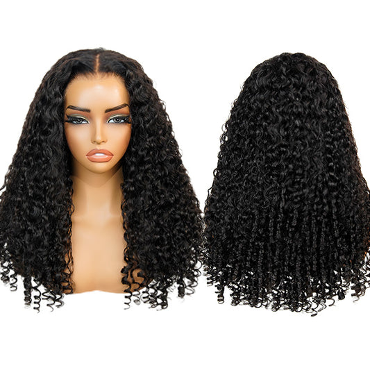 Vshow Bouncy Spiral Curls Glueless Human Hair Wigs 7x5 Pre Cut Lace Wear Go Wigs With Drawstring