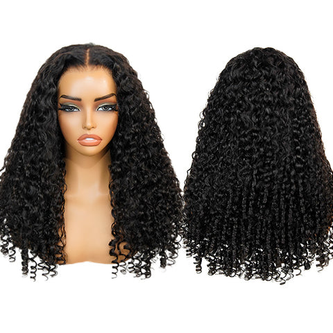 Vshow Bouncy Spiral Curls Glueless Human Hair Wigs 7x5 Pre Cut Lace Wear Go Wigs With Drawstring