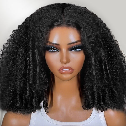 Vshow Layered Cut Afro Curly Wig With Finger Curly At Side 7x5 Pre Cut Lace Wear Go Glueless Wigs