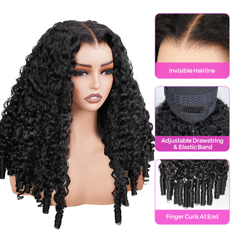 Vshow 360 Invisi Lace Wigs Burmese Curly Hair Wear Go Glueless Human Hair Wigs With Adjustable Strips