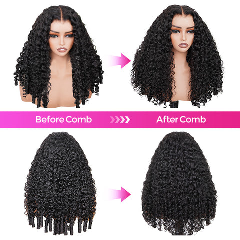 Vshow Hair Burmese Curly Hair 7x5 Wear Go Glueless Human Hair Wigs Bleached Knots With Adjustable Drawstring
