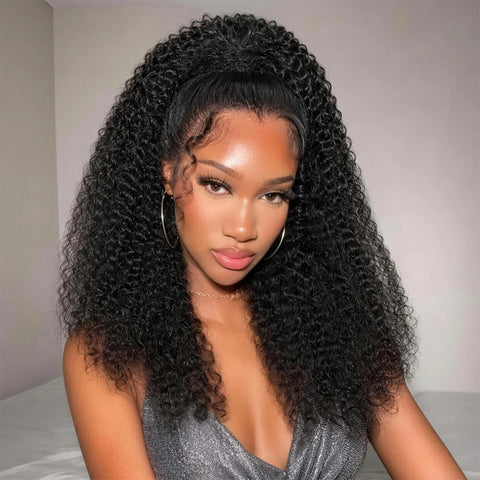 Vshow Afro Curly Virgin Human Hair Ponytail With Drawatring Curly Hair Ponytails Human Hair Extensions For Black Women