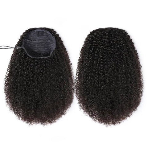 Vshow Afro Curly Virgin Human Hair Ponytail With Drawatring Curly Hair Ponytails Human Hair Extensions For Black Women