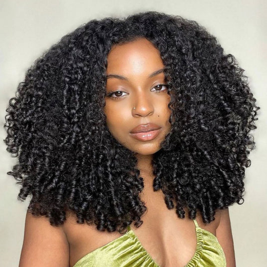 Burmese Curly Hair 10x6 Pre Cut Lace Wear Go Glueless Human Hair Wigs With Natural Hairline