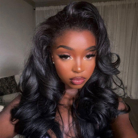 Pre Styled Butterfly Cut Layered Yaki Straight V Part Human Hair Wigs With Drawstring 250% Density