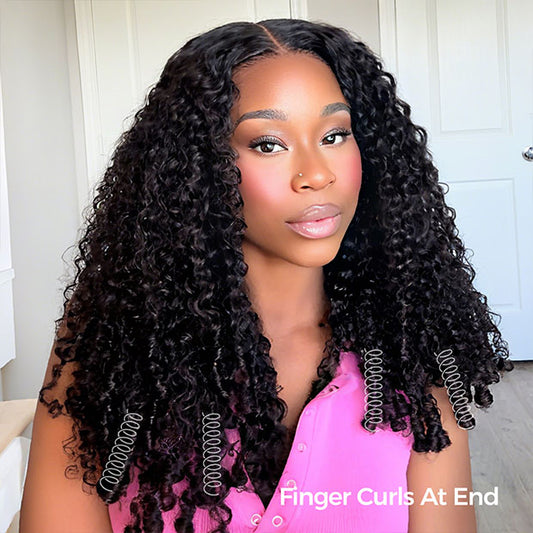 VSHOW Burmese Curly V Part Human Hair Wigs For Women 250% Density Glueless Human Hair Wigs