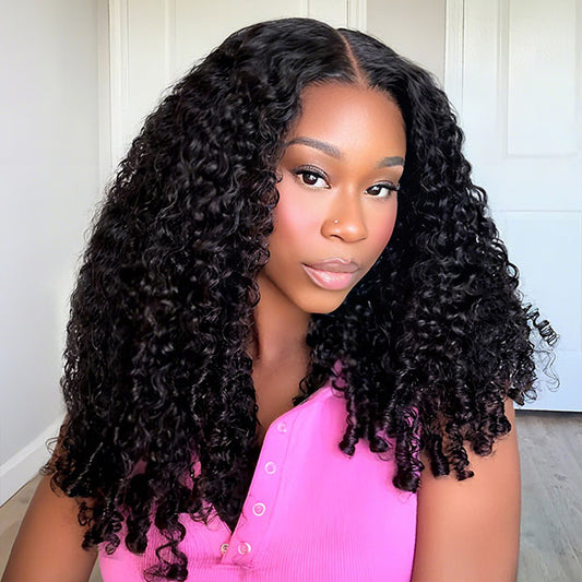 Burmese Curly Hair 10x6 Pre Cut Lace Wear Go Glueless Human Hair Wigs With Natural Hairline