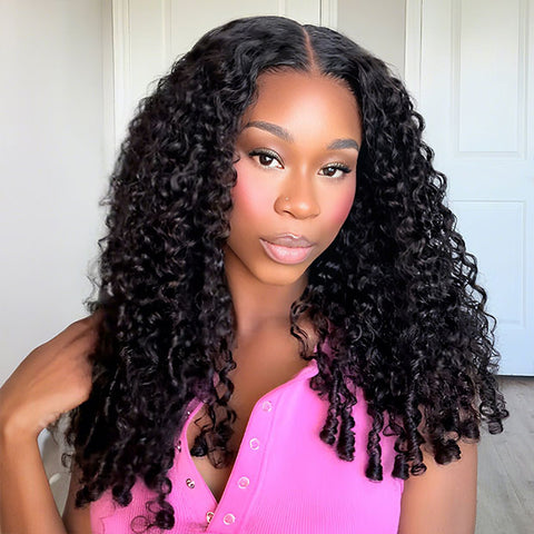 Vshow 360 Invisi Lace Wigs Burmese Curly Hair Wear Go Glueless Human Hair Wigs With Adjustable Strips