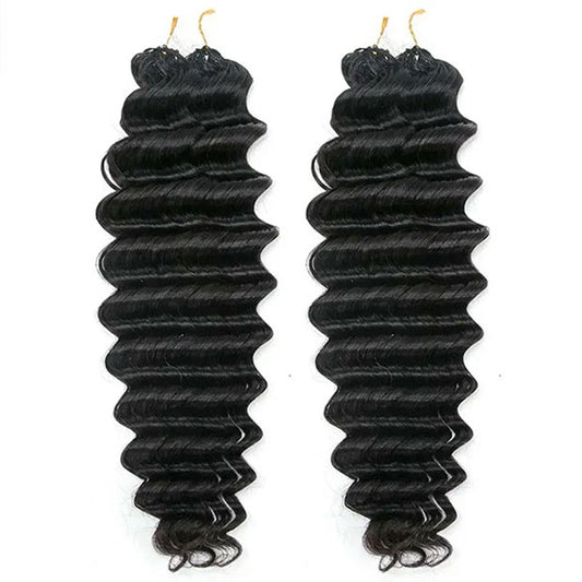 Knotless Crochet Human Hair Deep Wave Pre Separated Crochet Hair Extensions Curly Human Hair Weaving