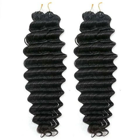 Knotless Crochet Human Hair Deep Wave Pre Separated Crochet Hair Extensions Curly Human Hair Weaving