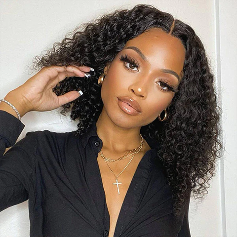 Clearance Sale Bob Style Deep Wave Pre-cut 4x4 Lace Wear Go Glueless Wigs Pre Plucked Hairline Curly Human Hair Wigs