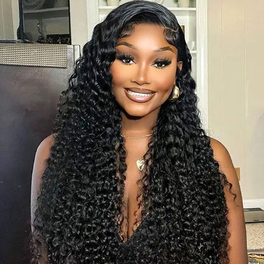 Bleached Knots Deep Wave 9x6 T Part Human Hair Glueless Wigs With Adjustable Drawstring