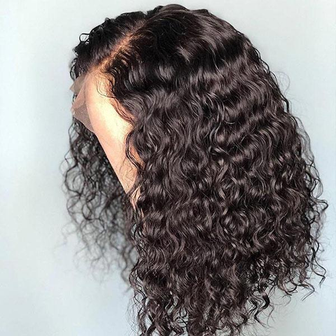 Clearance Sale Short Bob Water Wave Lace Closure Wigs 12 inches Curly Hair Wigs For Women 100% Human Hair Wigs