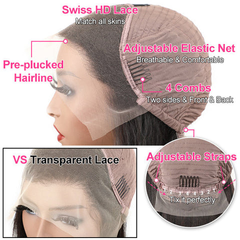 Bigekane Same Body Wave Lace Front Wigs 13x4 HD Lace Human Hair Wigs For Women