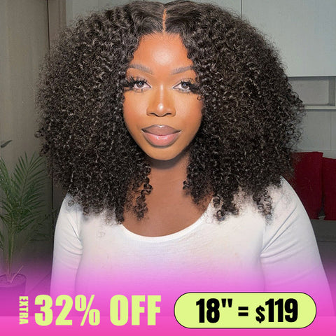 24 Hours Ship Out Afro Curly Wear Go Wig Glueless Human Hair Wigs Pre Cut HD Lace