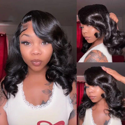 [C Part Design] Bleached Knots Body Wave Wear Go Glueless Wigs Pre Cut Lace Wigs With Drawstring 180% Density Layered Cut Body Wave Wigs For Women