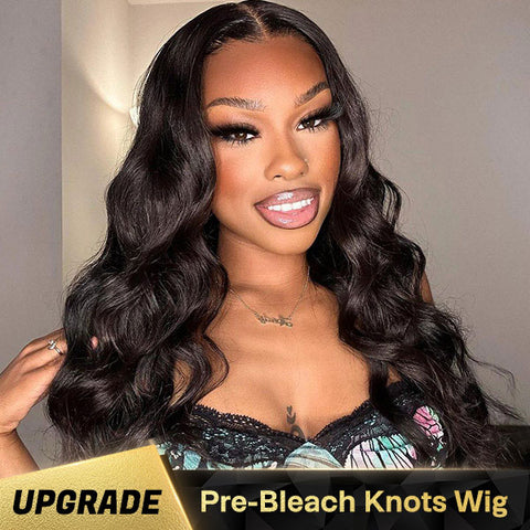 VSHOW Body Wave 4x4/5x5 Lace Closure Wigs Human Hair Bleached Knots 150% Density