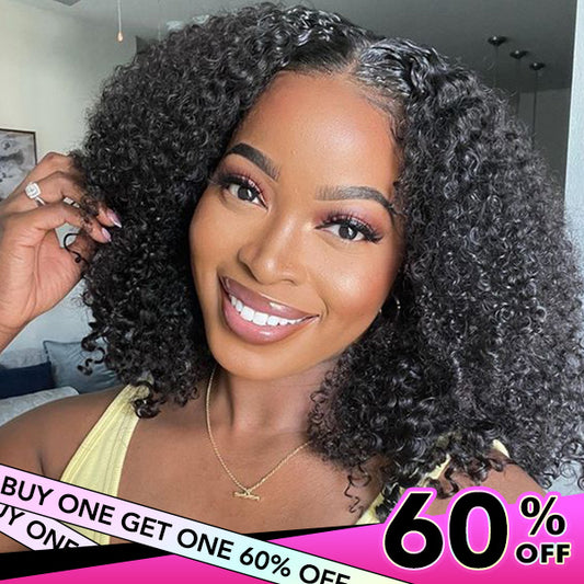 VSHOW Curly Bob Haircut Kinky Curly Hair Short Bob Haircuts Lace Front Wigs Human Hair