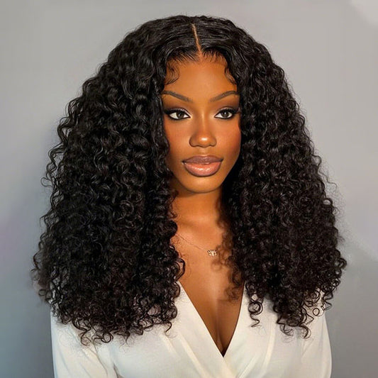 Vshow Bouncy Spiral Curls 3 In 1 Half Wigs 250% Density Flip Over Human Hair Wigs For Women