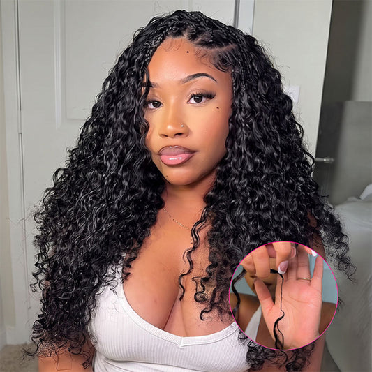 Vshow Burmese Curly Crochet Hair Natural Black Machine Made Feather Soft Curly Hair Bundles