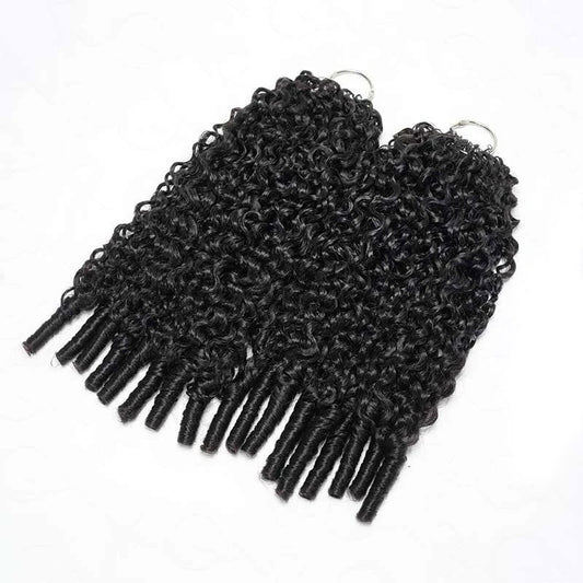 Vshow Burmese Curly Crochet Hair Natural Black Machine Made Feather Soft Curly Hair Bundles