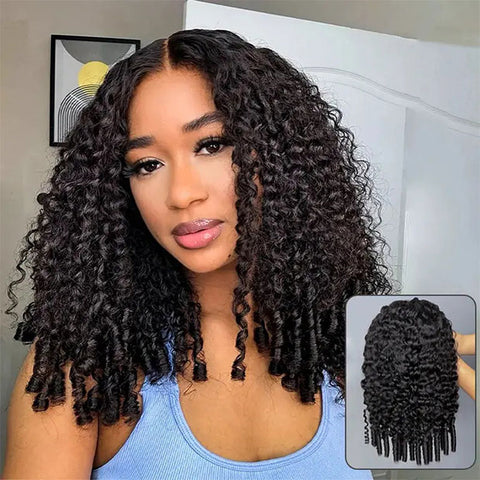 Bleached Knots Burmese Curly Hair 10x6 Pre Cut Lace Wear Go Glueless Human Hair Wigs