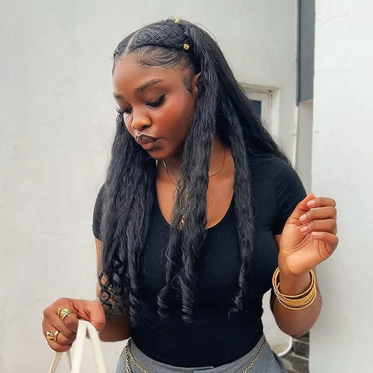 VSHOW Pre Styled Kinky Straight Burmese Curly V Part Human Hair Wigs 250% Density Natural Blend Curly Hair Wigs With Spiral Curls