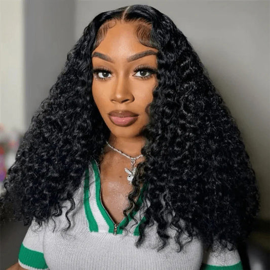 Burmese Curly Hair 10x6 Pre Cut Lace Wear Go Glueless Human Hair Wigs With Natural Hairline