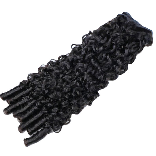 Vshow Hair Burmese Curly Human Hair Bundles 3 or 4 Pieces/bag Double Weft Hair Extensions 100g