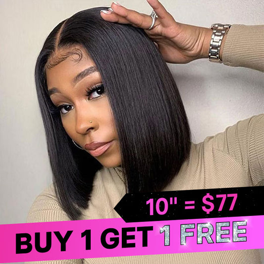 Short Bob Straight Hair Wigs Glueless Wear Go Wig 4x6 Pre-cut Lace Wigs For Women