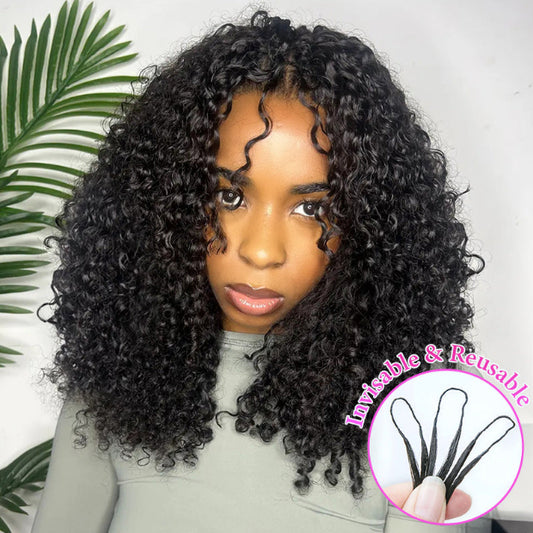 Vshow Burmese Curly Crochet Hair Natural Black Machine Made Feather Soft Curly Hair Bundles