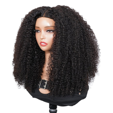 Pixie Curly Crochet Lace Wig 9x6 Skin Lace Human Hair Wigs With Breathable Mash Cap