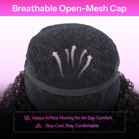 Pixie Curly Crochet Lace Wig 9x6 Skin Lace Human Hair Wigs With Breathable Mash Cap