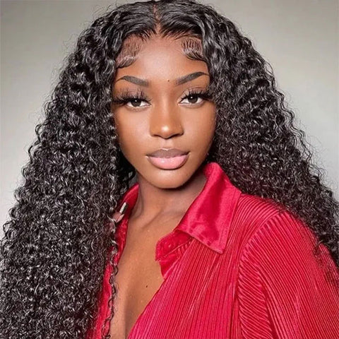 VSHOW Deep Wave Wigs 7x5 Pre Cut HD Lace 180% Density Thick Human Hair Wigs With Bleached Knots