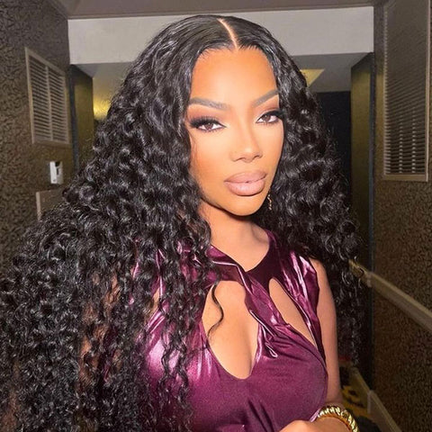 VSHOW Bleached Knots Deep Wave Lace Frontal Wigs 100% Natural Human Hair Wigs