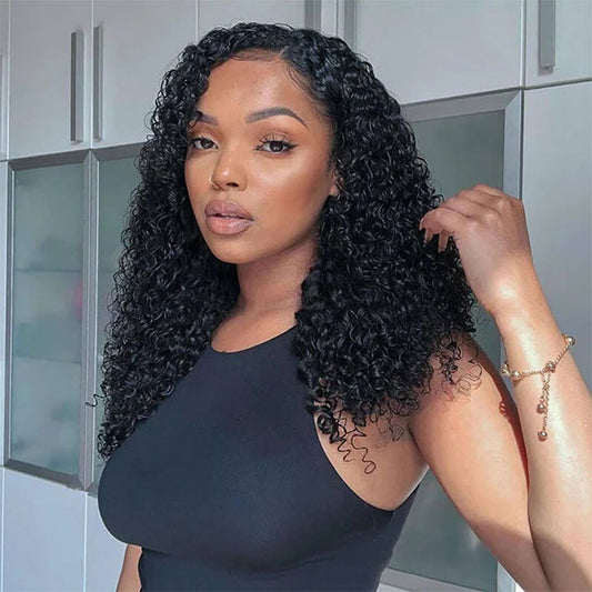 BOGO Deep Wave Lace V Part Human Hair Wigs Beginner Friendly Glueless Wigs No Leave Out