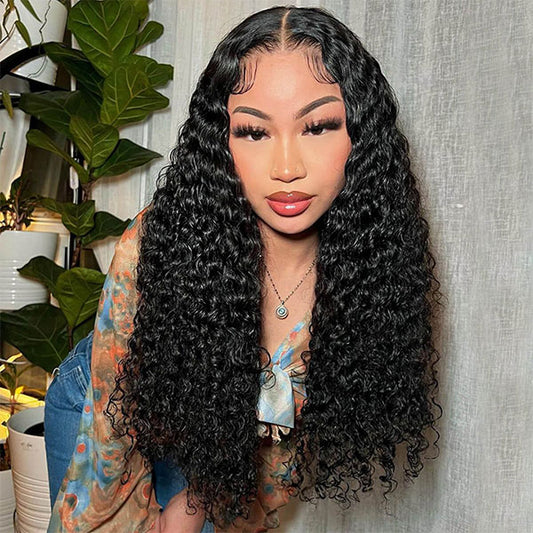 Clearance Sale 4x4 Pre-cut Lace Deep Wave Wear Go Wigs Long Hair Wigs Glueless Human Hair Wig