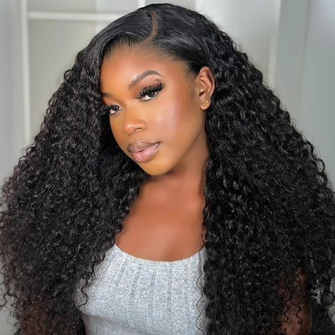 VSHOW Deep Wave Curly Hair Wigs 360 Lace Wigs With Pre Cut Edge And Bleached Knots