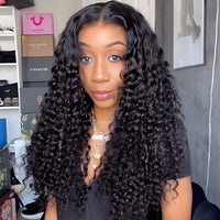 Vshow Glueless 10x6 Lace Front Wigs Deep Wave Wear Go Wig Human Hair Bleached Knots 180% Density