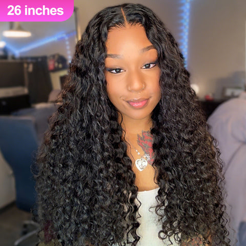 VSHOW Deep Wave Wigs 7x5 Pre Cut HD Lace 180% Density Thick Human Hair Wigs With Bleached Knots