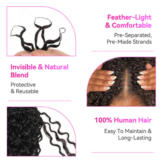 Loose Deep Wave Crochet Braid Human Hair Extensions Pre Seperated Feather Soft 50g/Piece Loose Curly Human Hair Braid Hair For Women Easy Install Hair Pieces