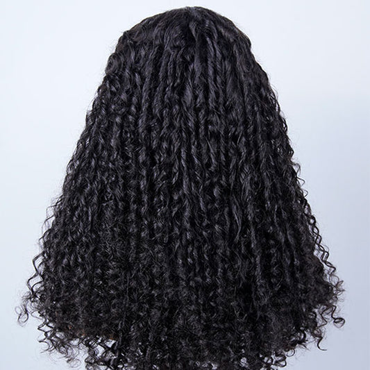 Vshow Finger Coiling Curly Human Hair Glueless Wigs Bleached Knots Wear Go Wigs With Drawstring