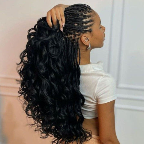 Vshow French Curls Braid Human Hair Extensions Feather Soft Crochet Braid Human Hair Invisible String Miracle Knots Style for Boho Braids Pre Seperated Easy Install
