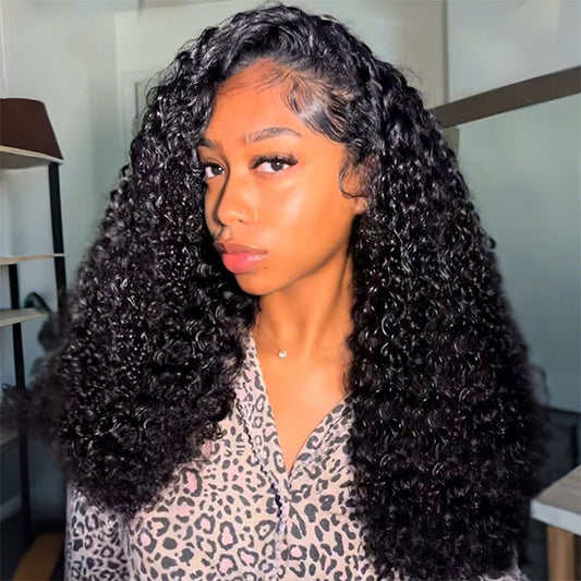 3 In 1 Half Wigs Water Wave Flip Over Human Hair Wigs Full Machiine Made Wigs With Natural Hairline