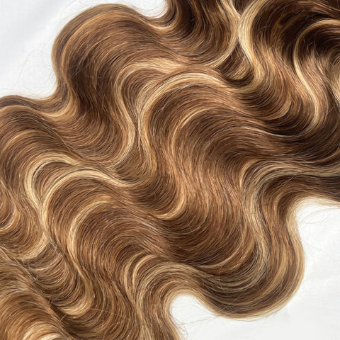 Highlight Color Body Wave Human Hair Crochet Hair Extensions Pre Seperated Hair Easy Install Crochet Braid Hair Feather Soft